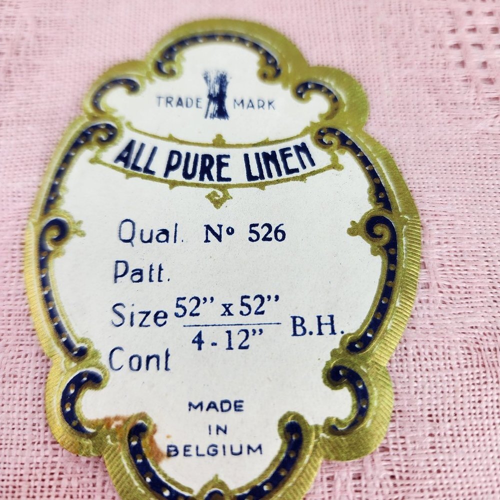 Trademark All Pure Linen Tablecloth Napkins Set Belgium NWT - Picture 3 of 5